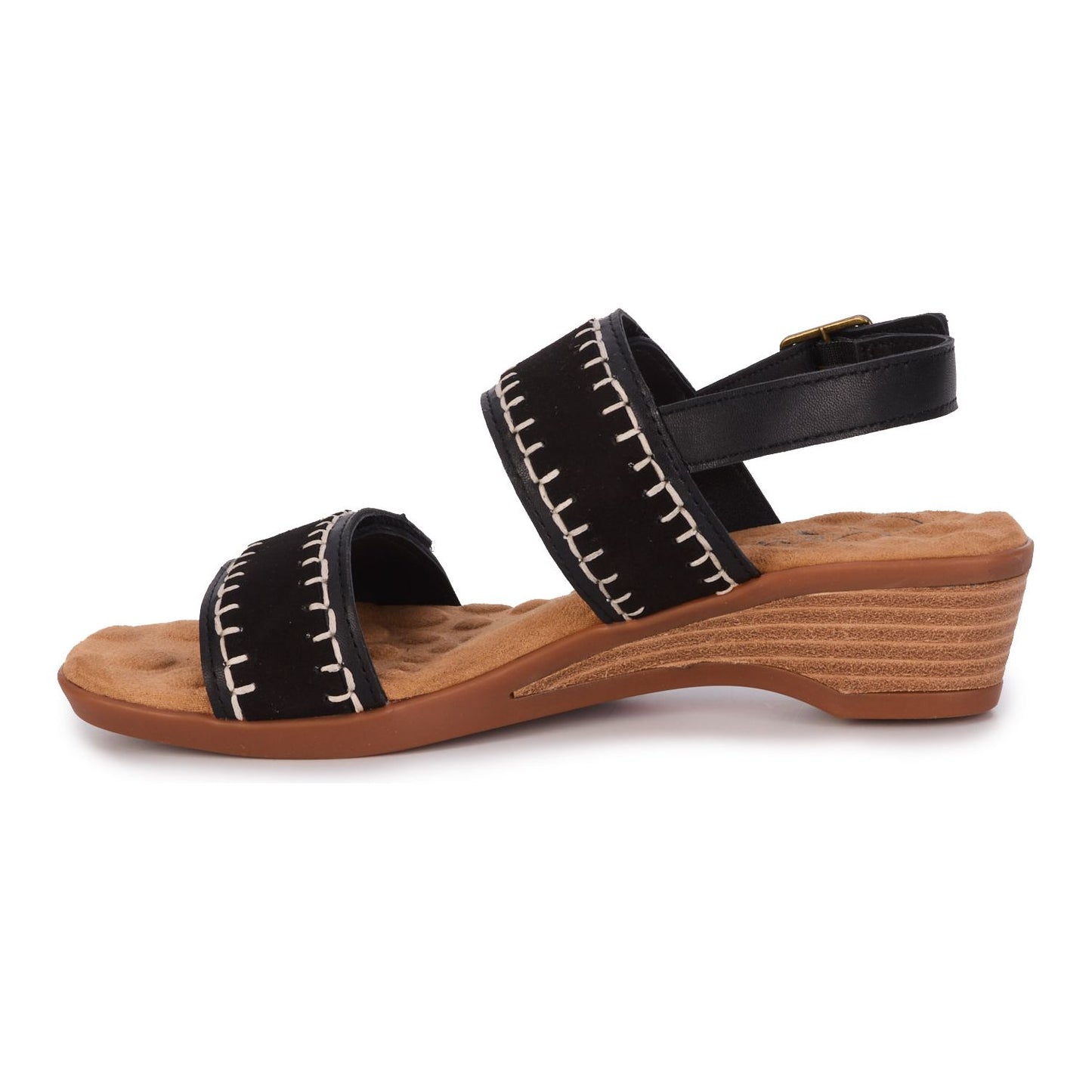 Kateri Black Wedge Sandals