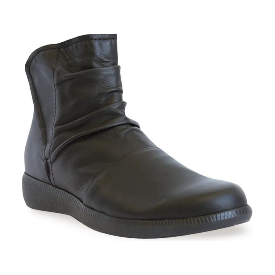 Scout Black Leather Ankle Boots