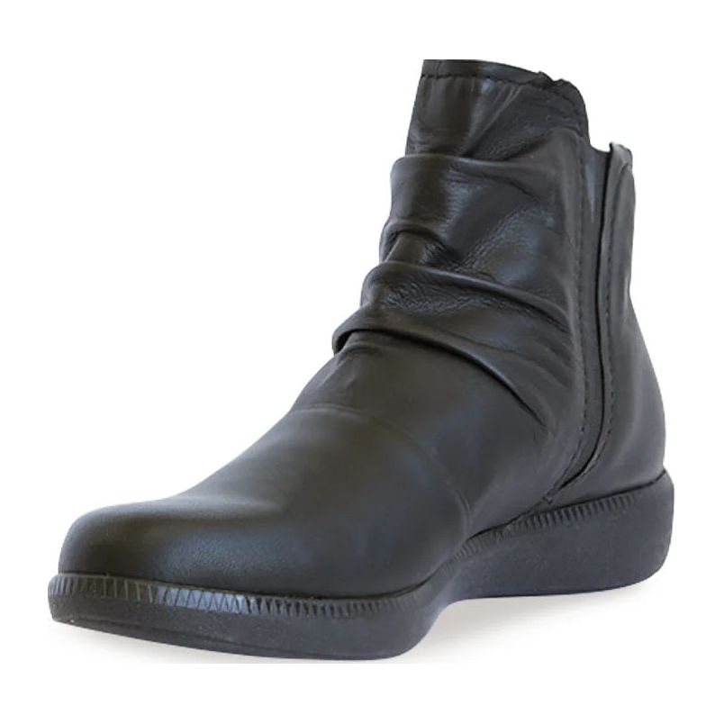 Scout Black Leather Ankle Boots