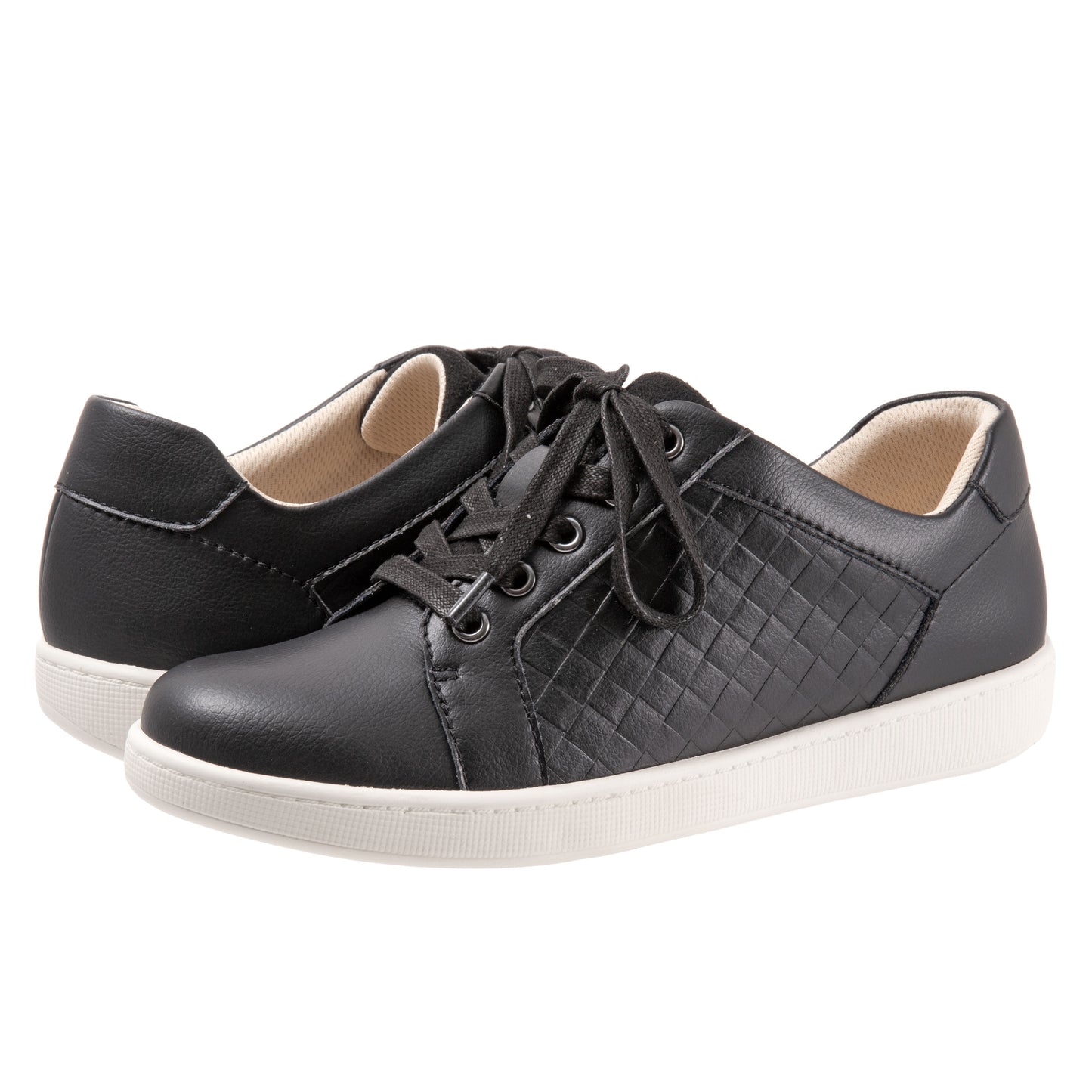 Adore Black Quilted Leather Lace-up Casuals - SIZE 9 AA ONLY