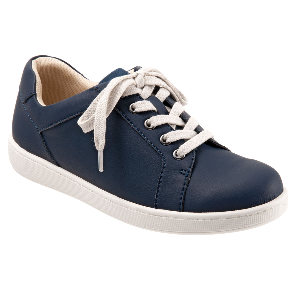 Adore Navy Leather Lace-up Casuals