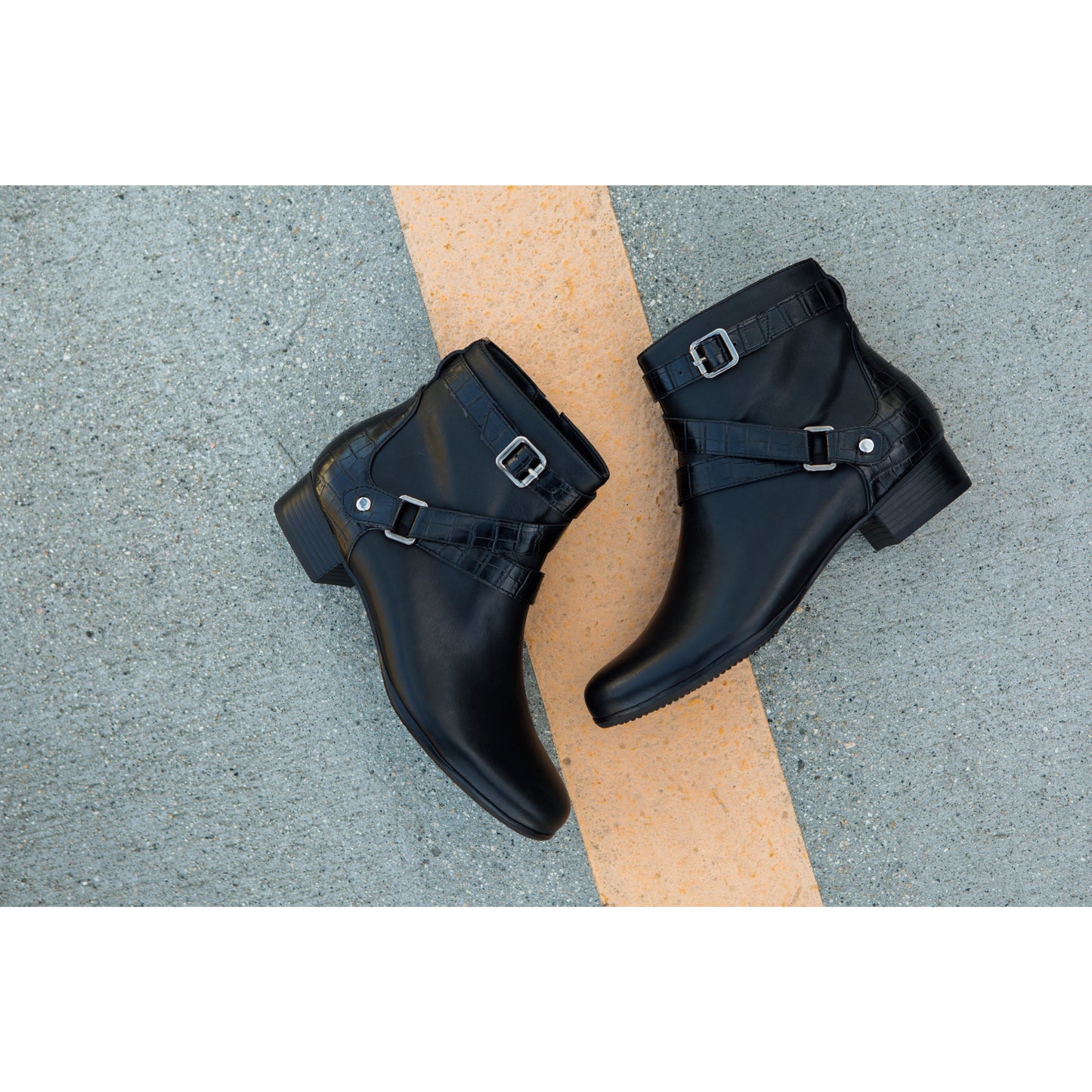 Mika Brown Leather Side Zip Ankle Boots LIMITED STOCK