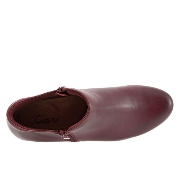 Dark red new arrivals leather ankle boots