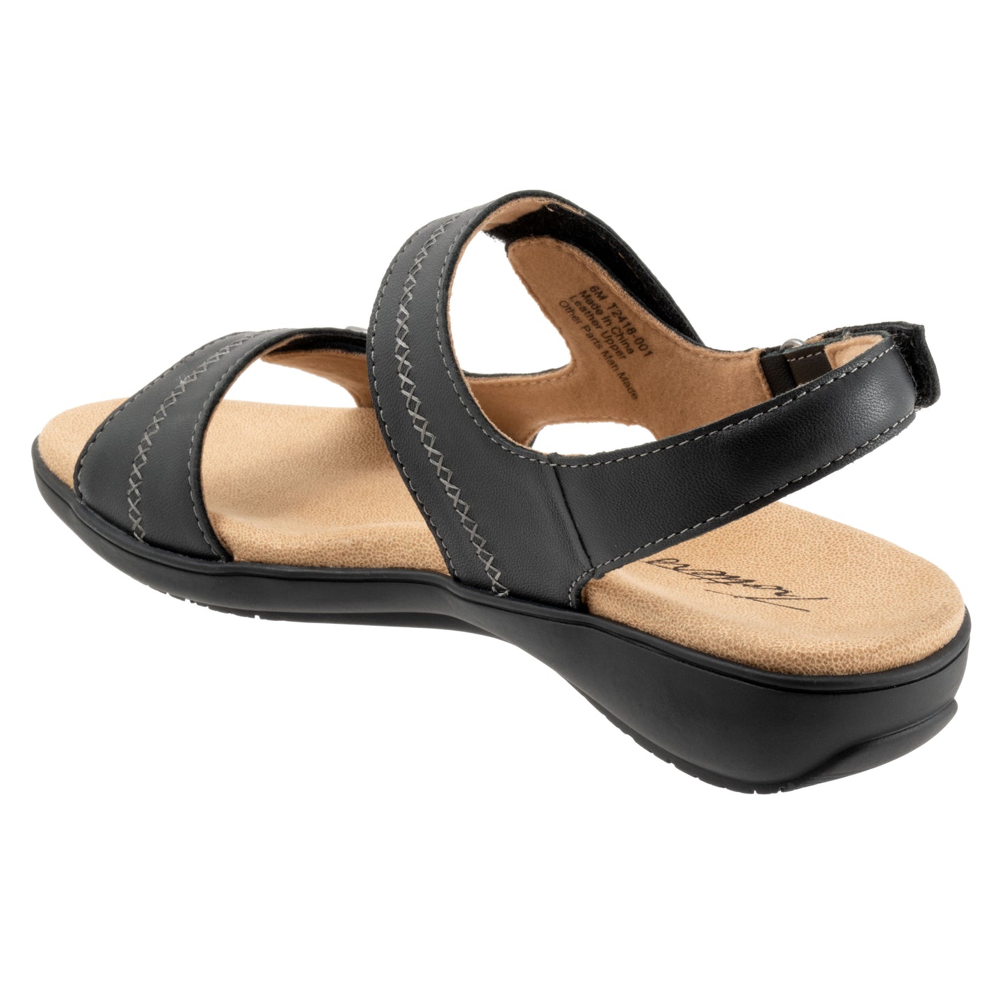 Romi Stitch Black Sandals