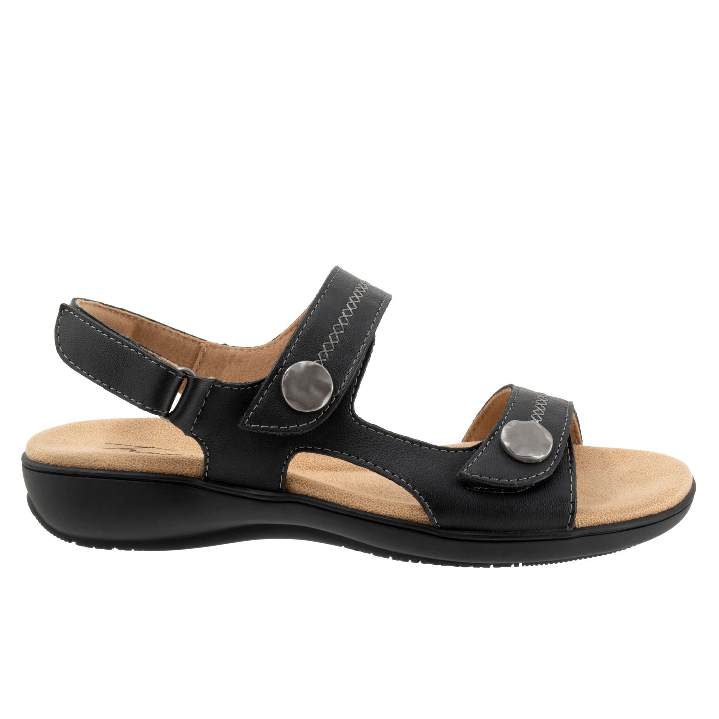 Romi Stitch Black Sandals