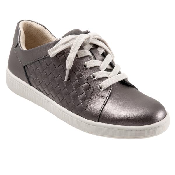 Adore Pewter Leather Lace-up Casuals