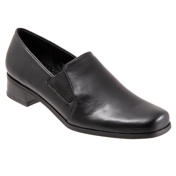 Ash Leather Black Slip On Shoes