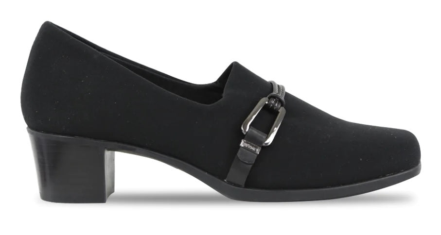 Cindi II Black Stretch Fabric Slip-on Shoes