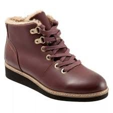 Wilcox Wine Lace up Ankle Boots with side zip