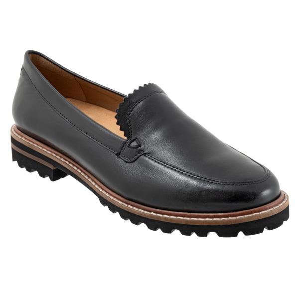 Fayth Black Leather Loafer Shoes