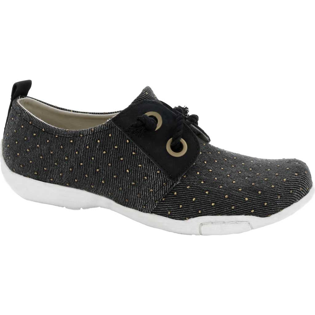 Calypso Black with Gold Studs Canvas Shoes