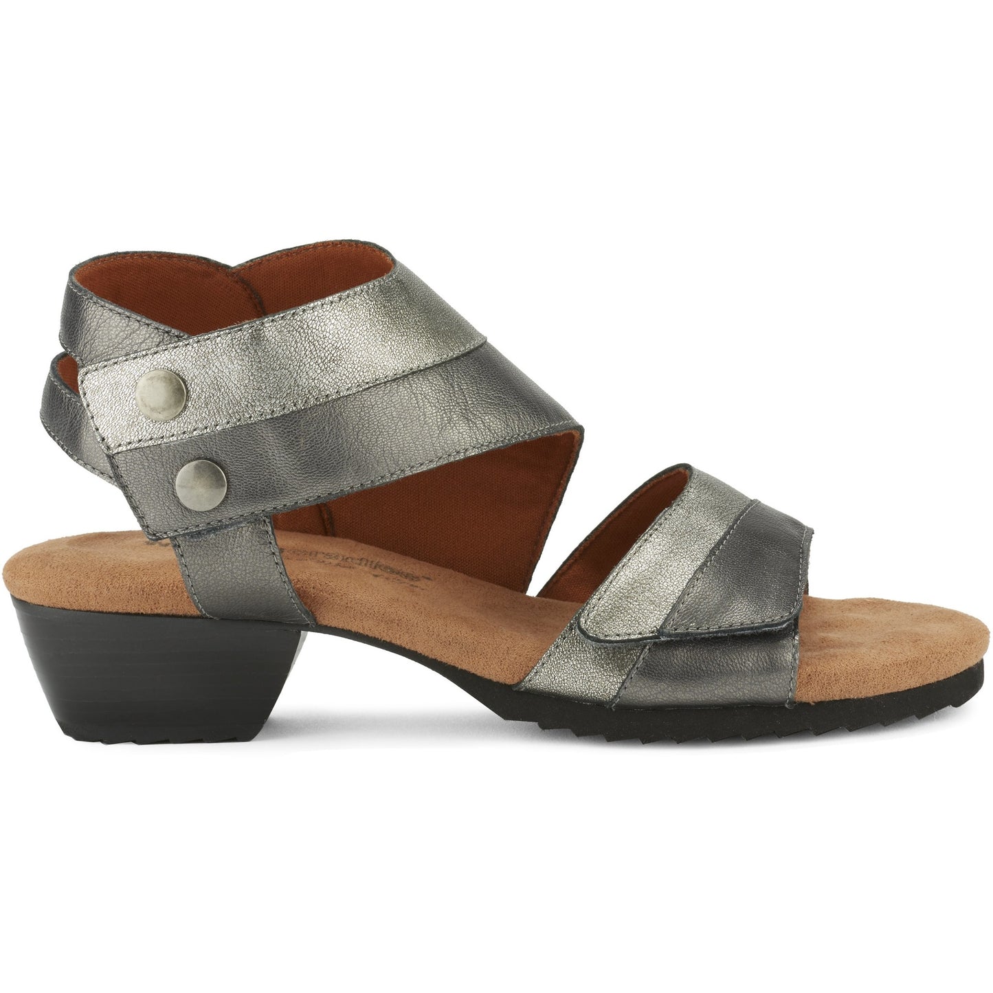 Calista Pewter Leather Sandals
