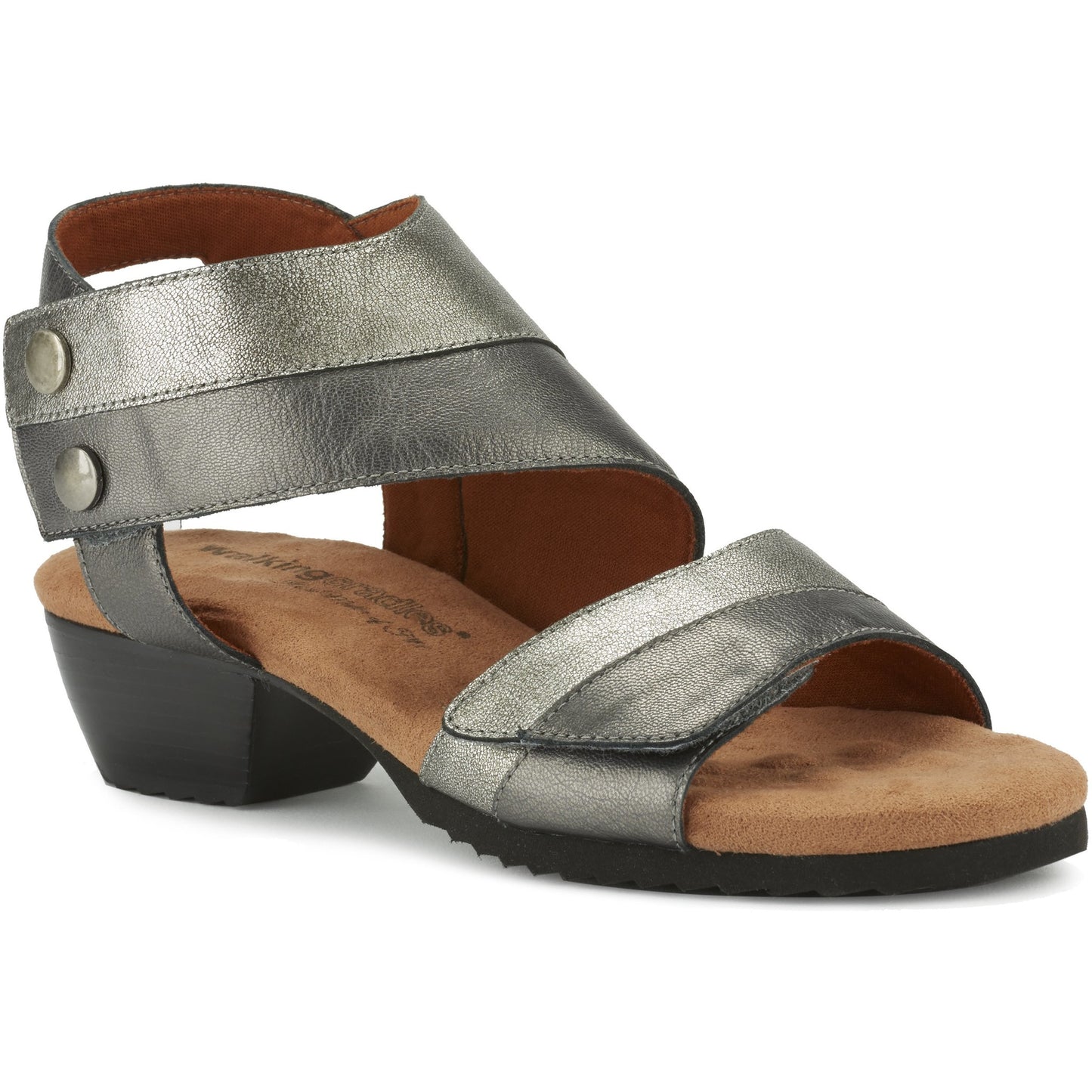 Calista Pewter Leather Sandals