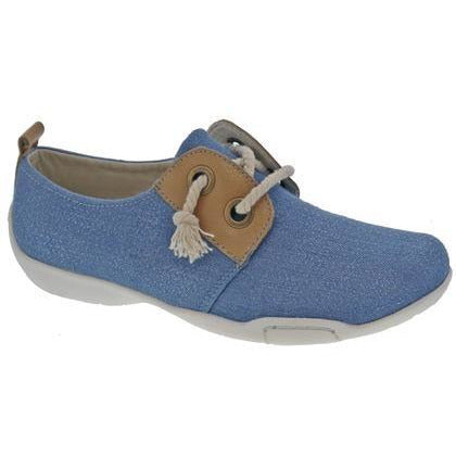 Calypso Denim Blue Canvas Shoes Size 8 B ONLY