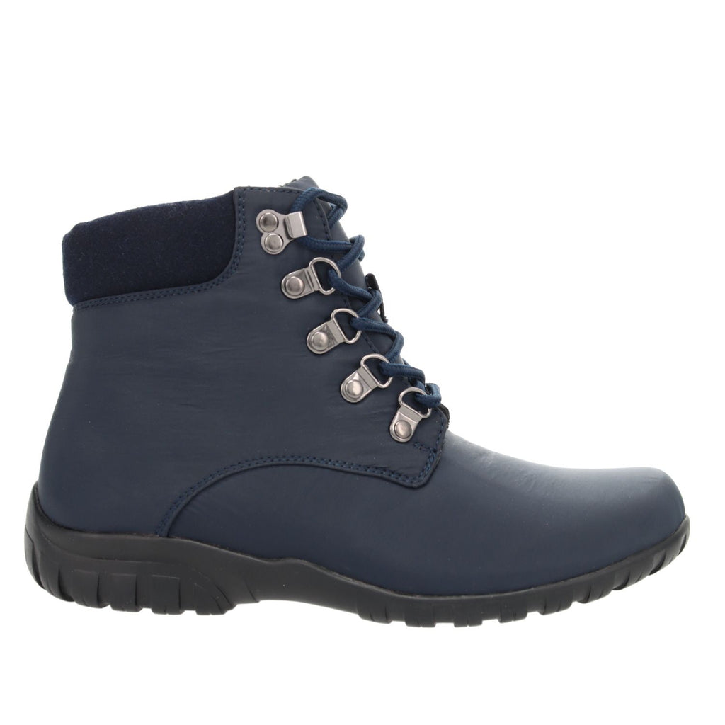 Dani Lace Navy Ankle Boots with Water resistance treatment