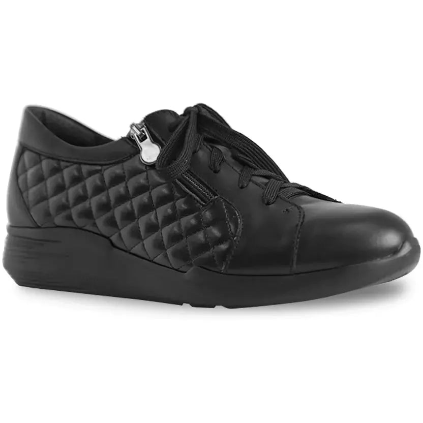 Emmie Black Quilted Zip/Lace Shoes – SPECIAL FEETURES