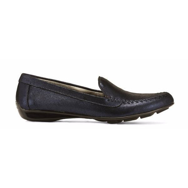 Mercer Navy Leather Moccasin Shoes