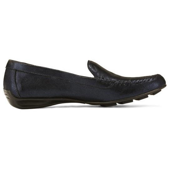 Mercer Navy Leather Moccasin Shoes