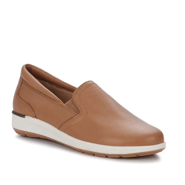 Orleans Almond Slip-On Leather Casual Shoes