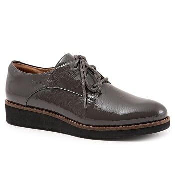 Willis 072 Grey Patent Oxford Lace Up Shoes