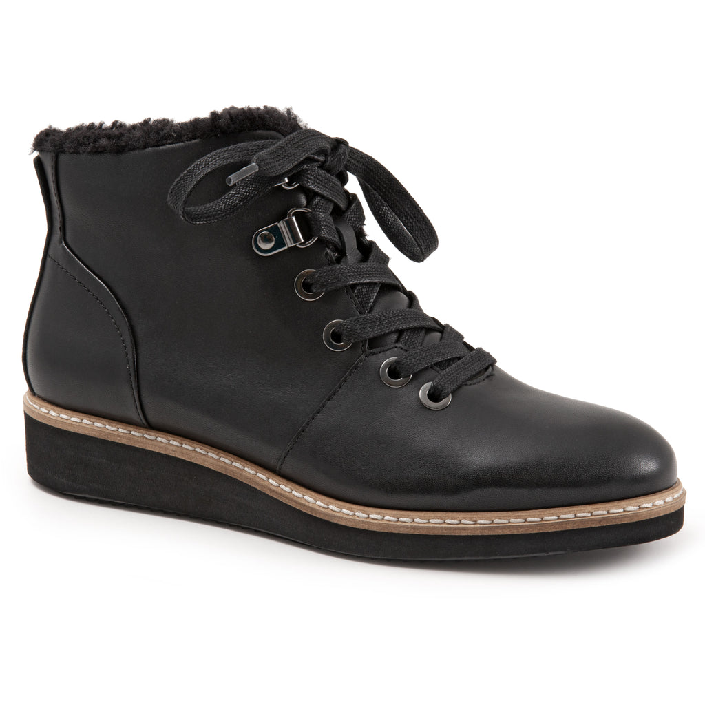 Wilcox Black Lace up Ankle Boots with side zip