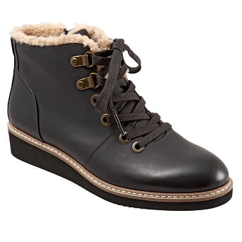 Wilcox Charcoal Lace up Ankle Boots with side zip