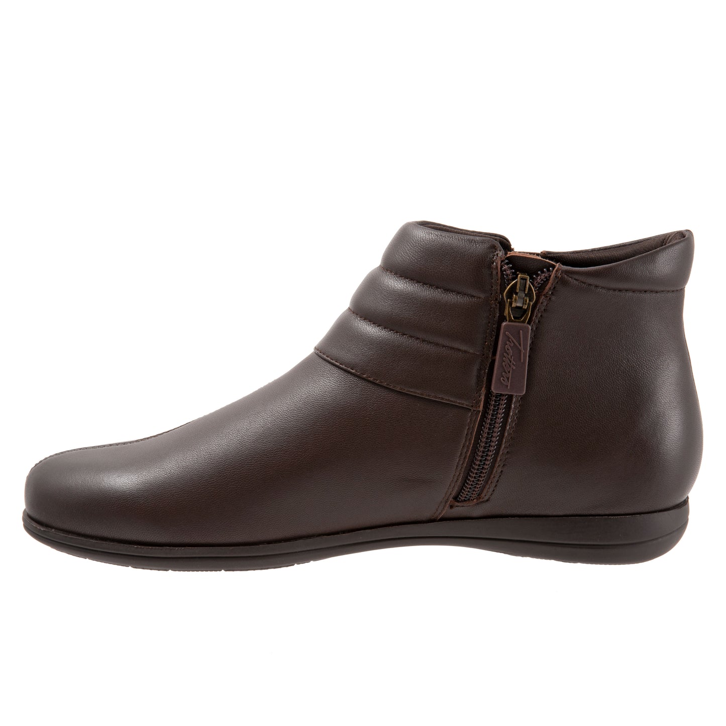 Dory Dark Brown Leather Side Zip Ankle Boots LIMITED STOCK