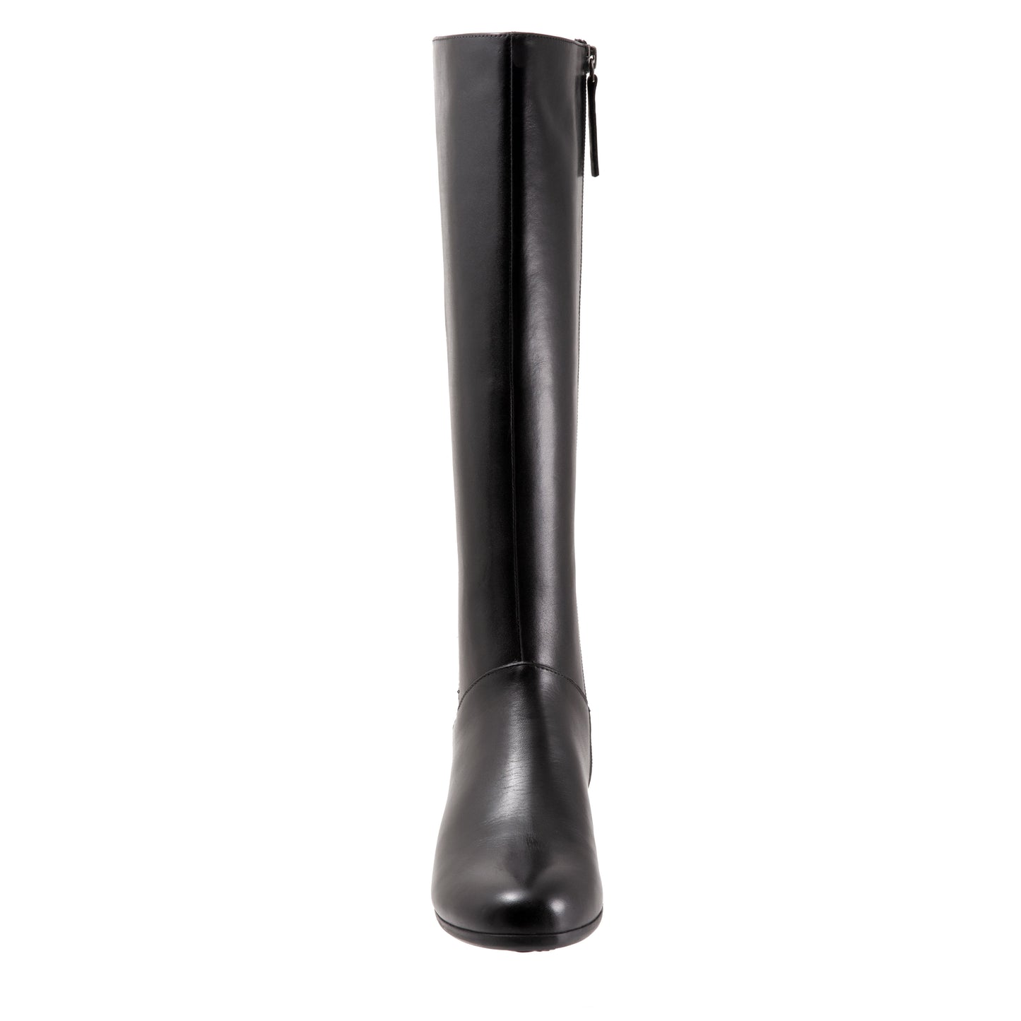 Misty Black Leather Long Boots