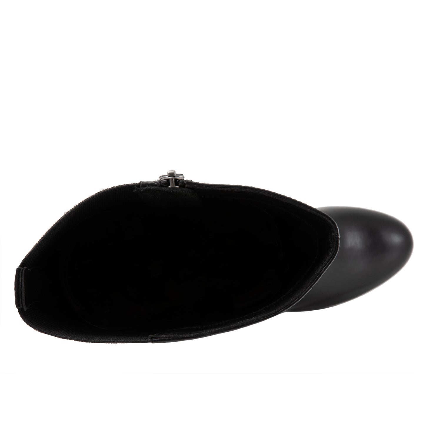 Misty Black Leather Long Boots