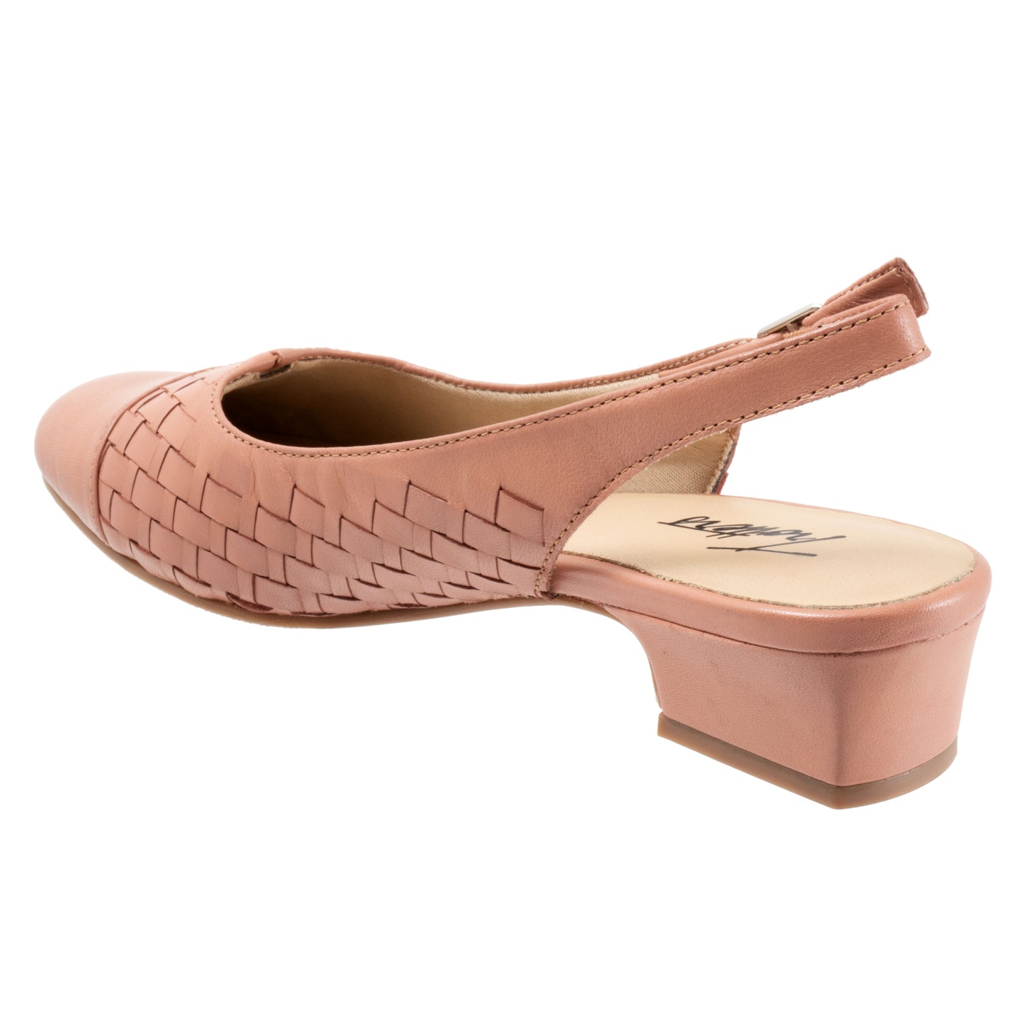 Dea Woven Sling-back Blush Low Heeled Dress Shoes