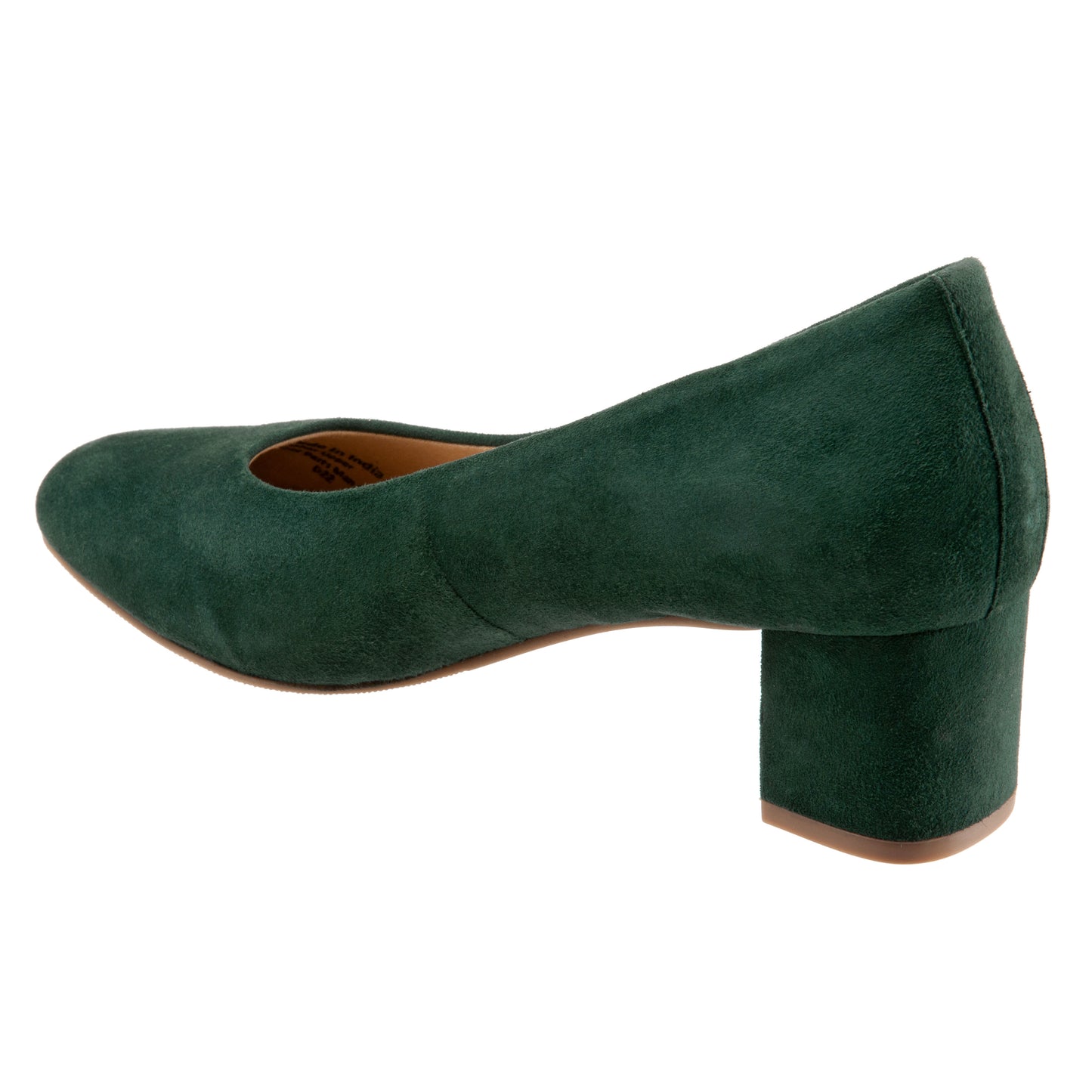 Daria Green Suede Leather Mid Block Heel SIZE 10 AA ONLY