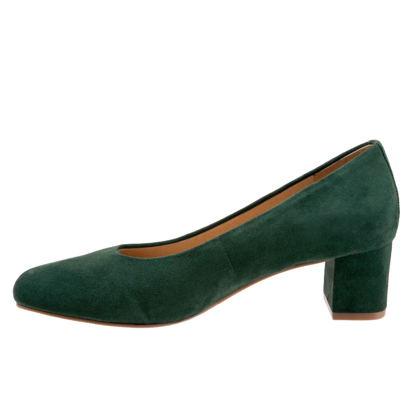 Daria Green Suede Leather Mid Block Heel SIZE 10 AA ONLY