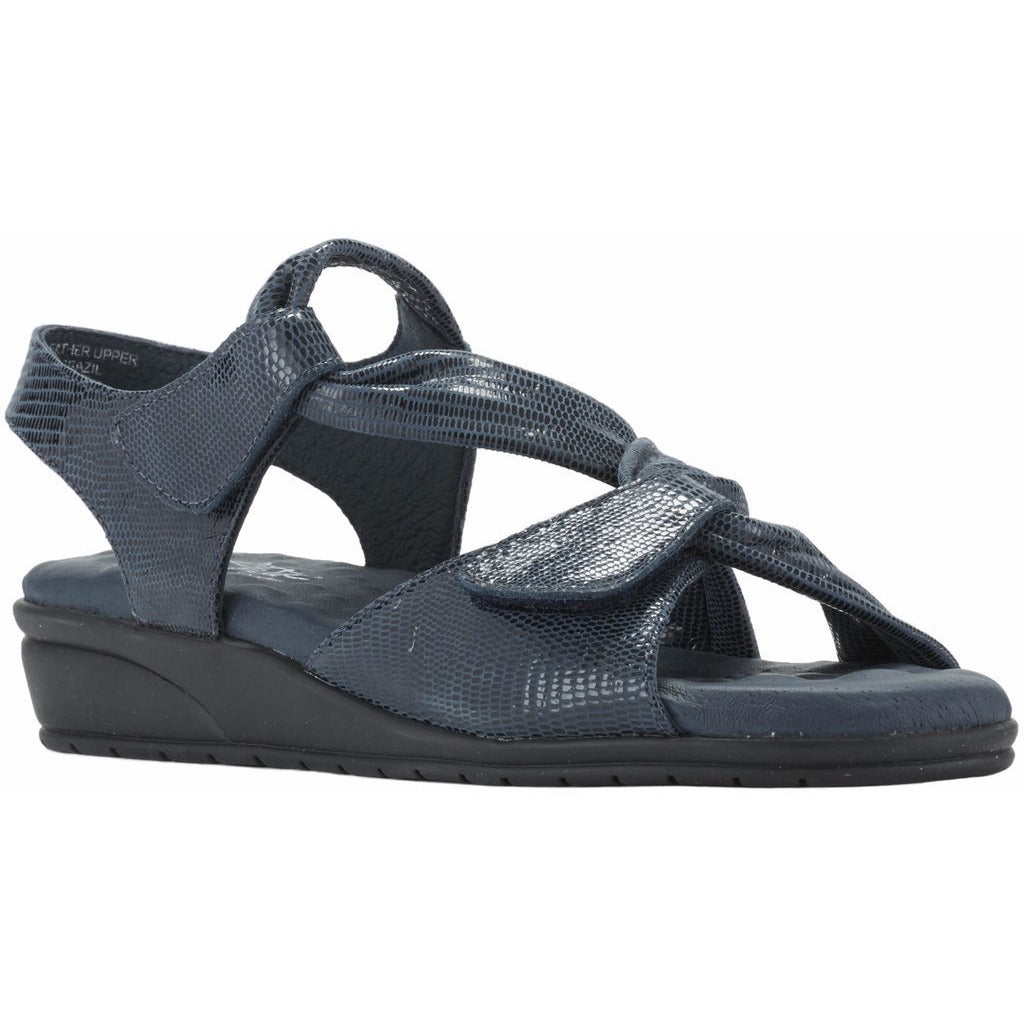 Valerie Navy Wedge Sandals