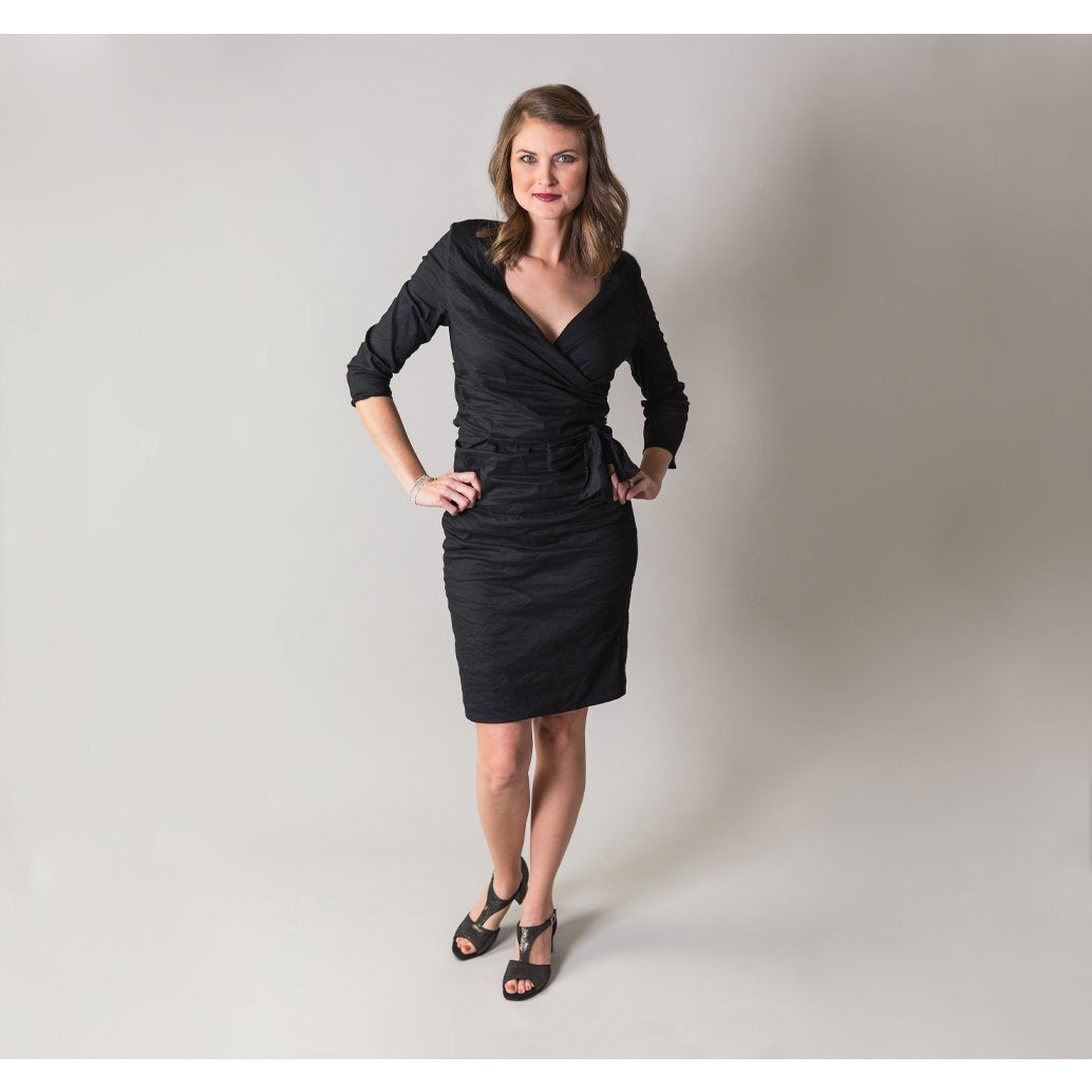 Violet Black T-Strap Medium Heeled Sandals