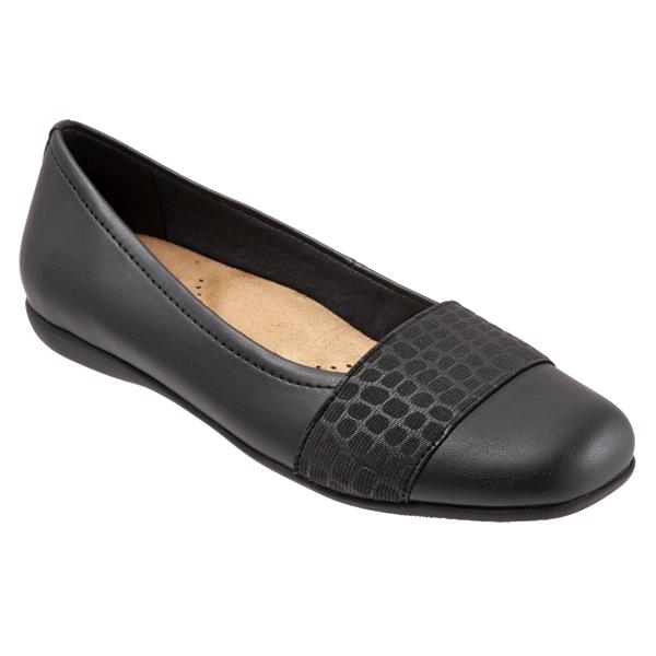 Samantha 048  Black Croco Ballet Flat Shoes