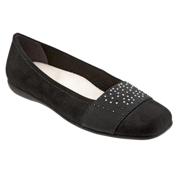 Samantha 101 Black Micro Ballet Flat Shoes