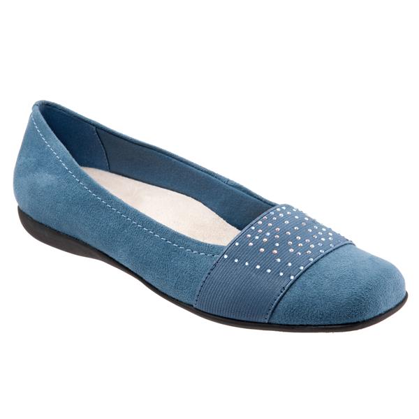 Samantha Blue Micro Ballet Flat Shoes