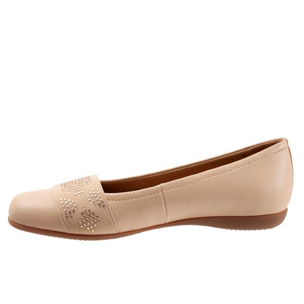 Samantha 172 Nude Gem Ballet Flat Shoes  - SIZE 9.5 AA ONLY