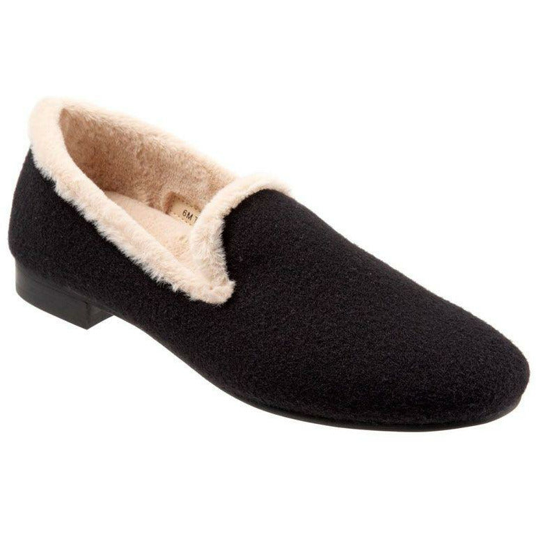 Glory Black Faux Fur lined Slippers